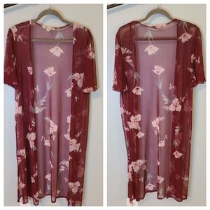 Floral Sheer Kimono Cardigan.